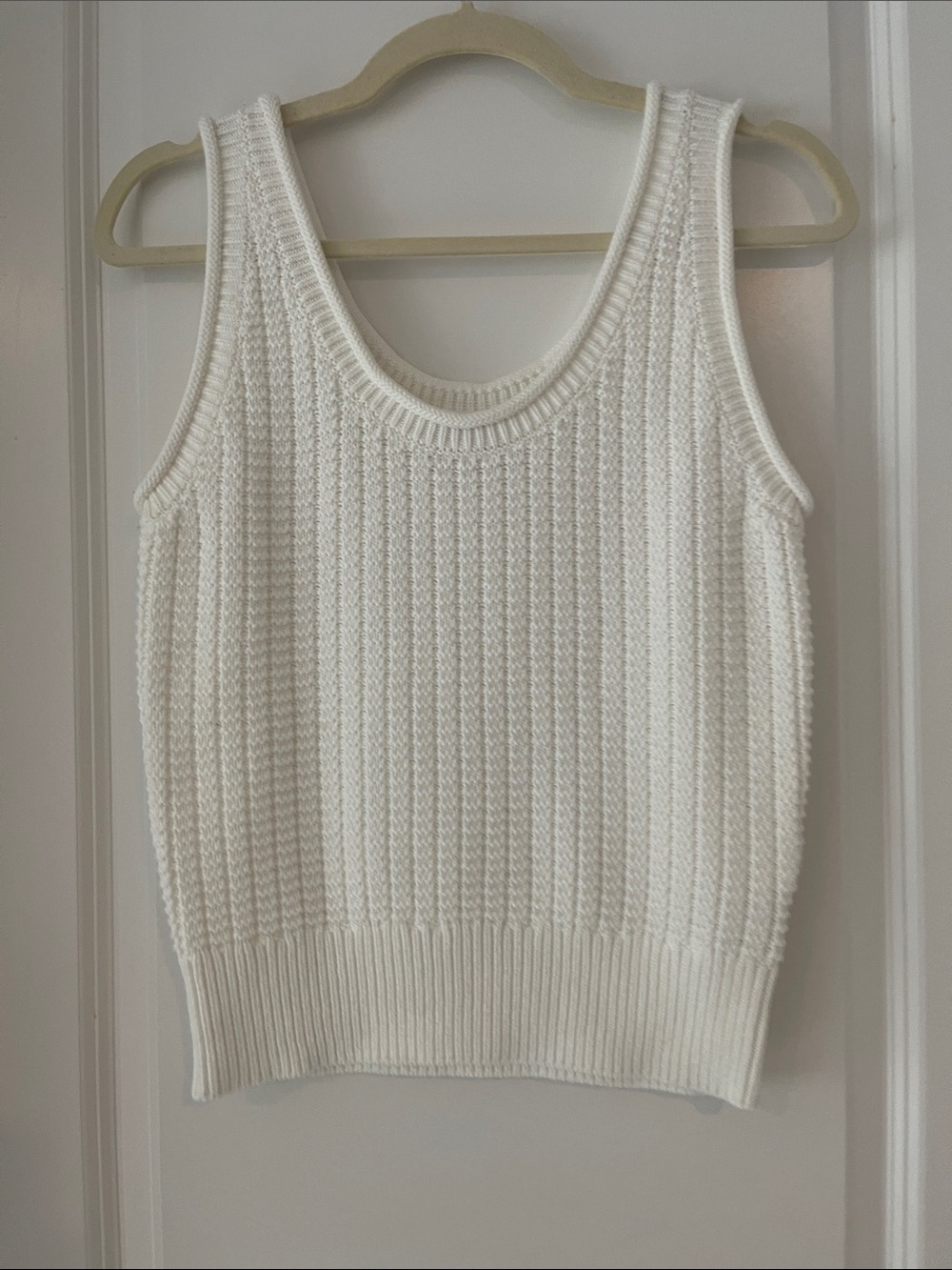 Quince Cream Knit Sleeveless Sweater Tank